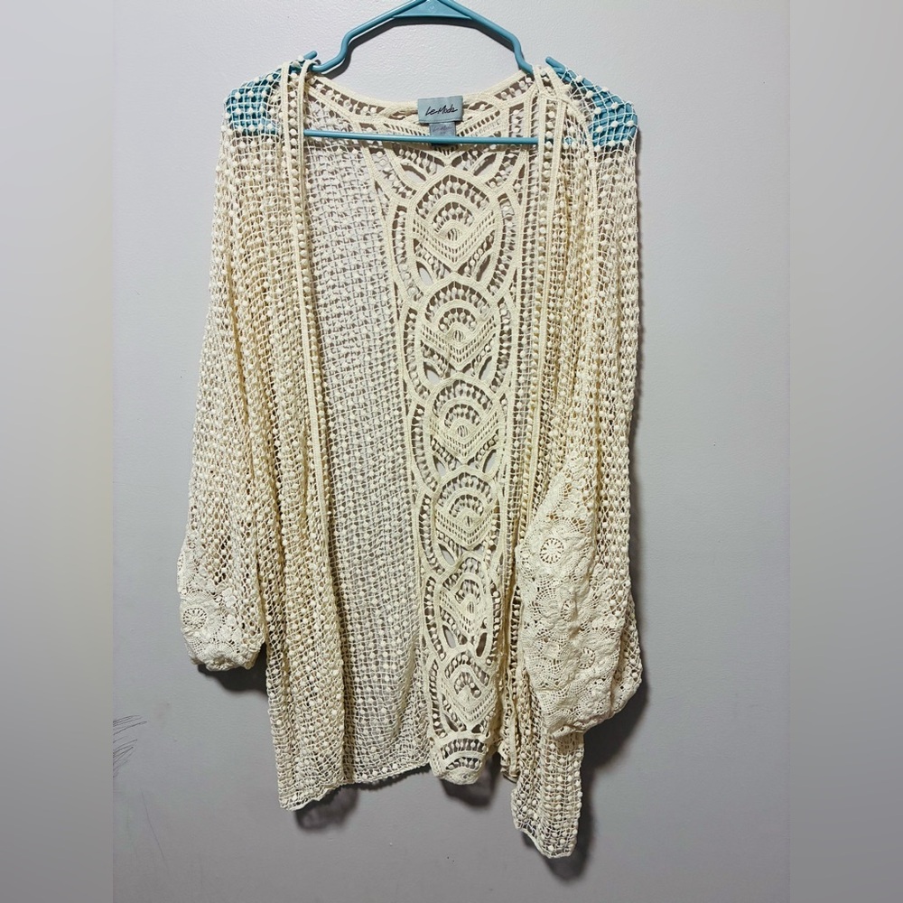 Moda Cream Open-Knit Cardigan - Picture 4 of 4